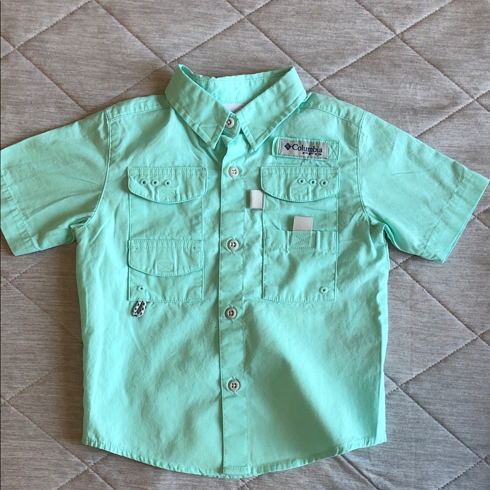 Columbia kids Mint Green Short-Sleeve Button Down Shirt